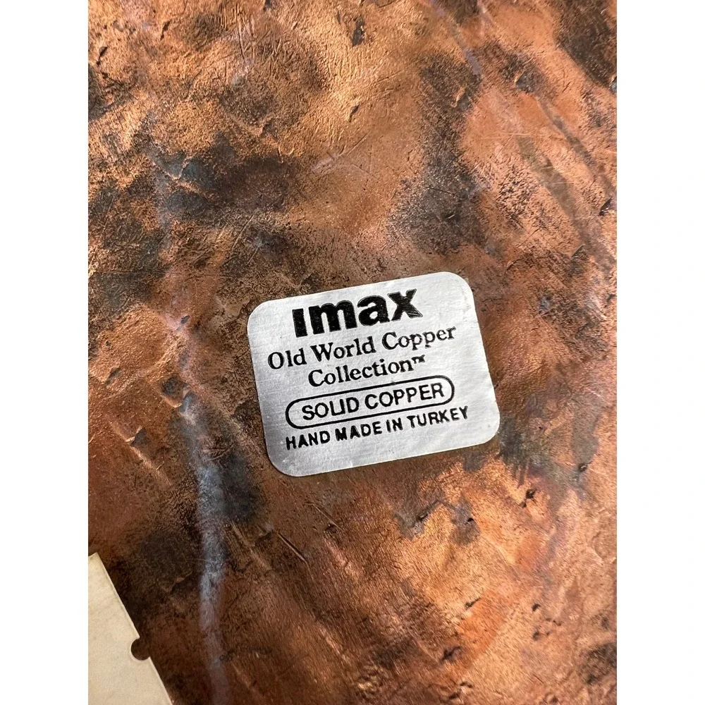 VTG IMAX Old World Copper Collection Hand Made Solid Copper Pot Iron Handles 13